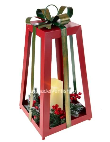 Lanterna in metallo con candela Grande