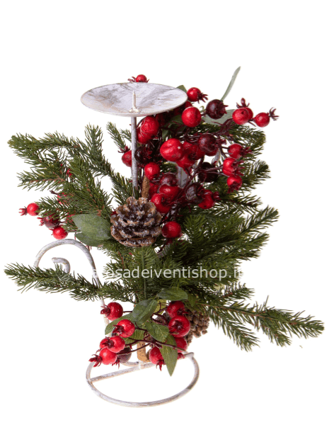 Centrotavola rosso 1 candela