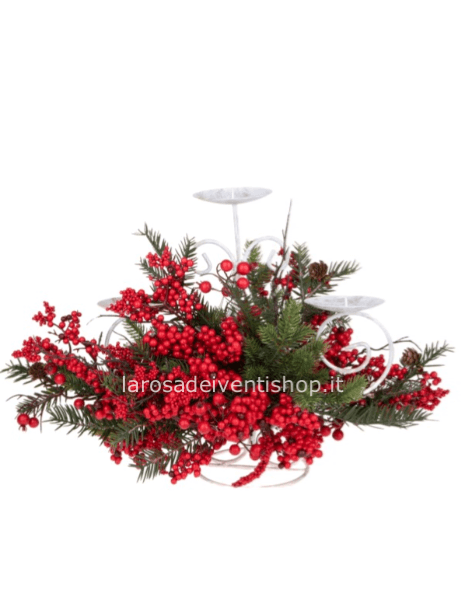 Centrotavola rosso 3 candele